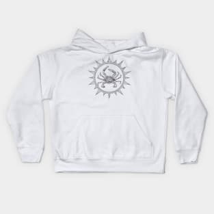 Black and White Crab Kids Hoodie